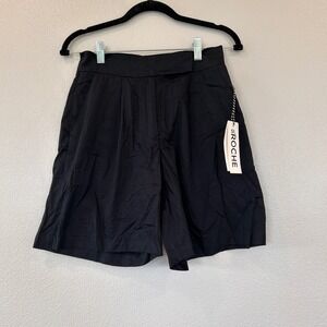 St. Roche Harmony Black 100% Cotton High Rise Wide Leg Shorts XS NEW